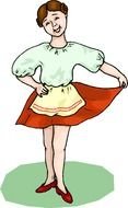 Girl In Dress Clip Art drawing