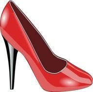 red women shoe as graphic illustration