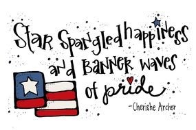 quote on american flag background as picture