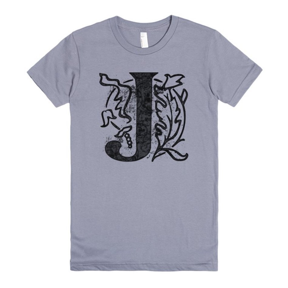 Fancy Letter J T Shirt Ophelias Art Skreened Shirts Organic
