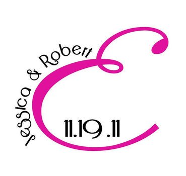 Custom Colored Digital Monogram For Wedding Invitations Menus Programs