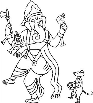 Simple Ganesh Drawing Outline