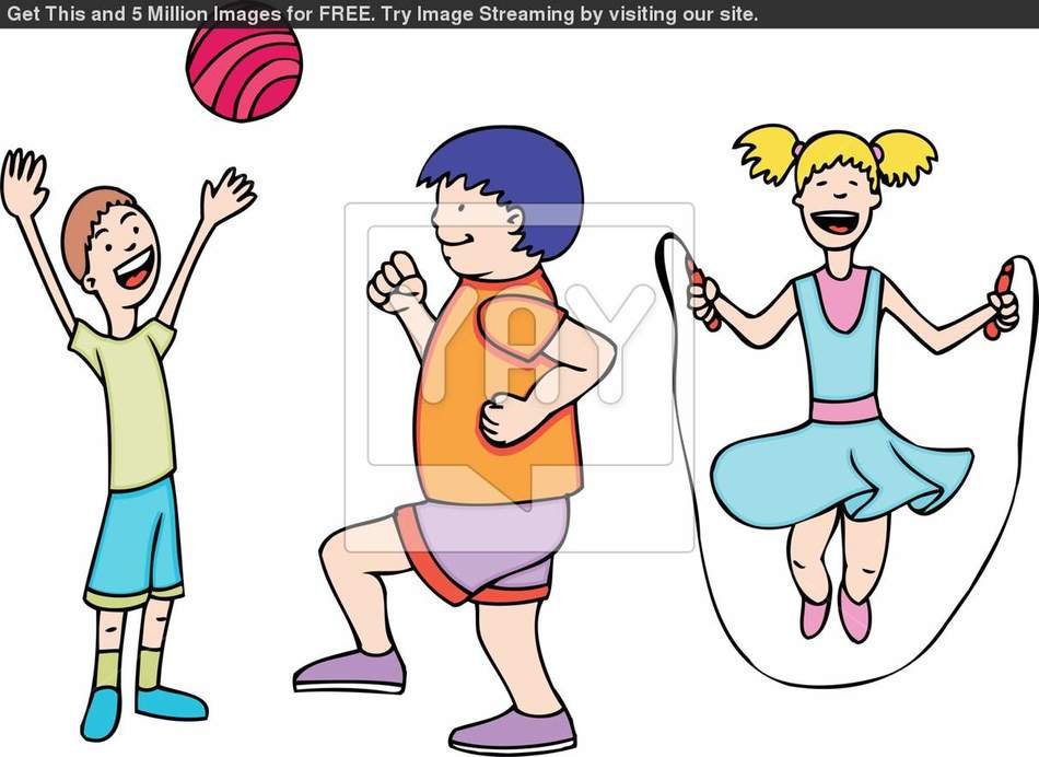 Kids Exercise Clip Art N2