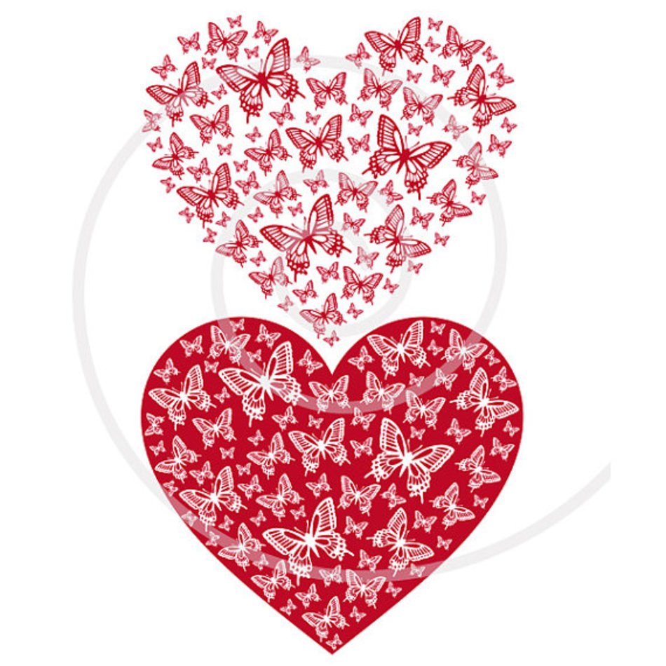 Butterfly Heart Clip Art N3