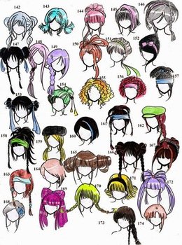 Cute Anime Girl Hairstyles Drawings