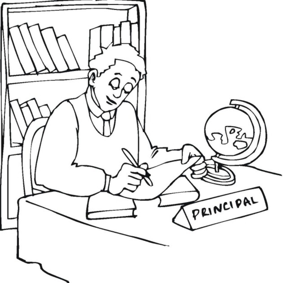 School Principal Coloring Pages Free Image Download
