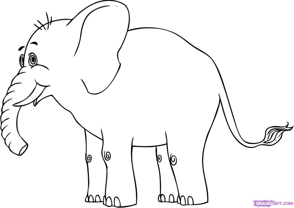 Elephant Cartoon Drawings