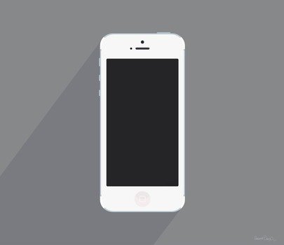 painted white iphone 5 on gray background
