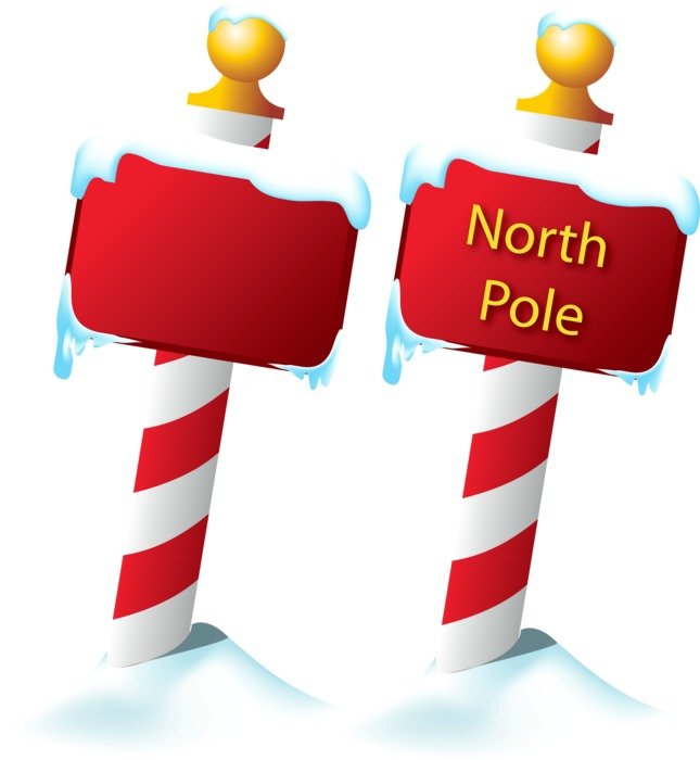 North Pole Sign with snow