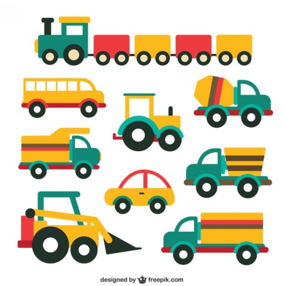 Cute Vehicle Collection Free Vector
