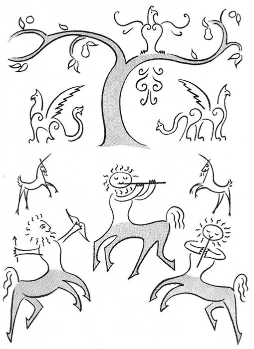 coloring page with centaurs