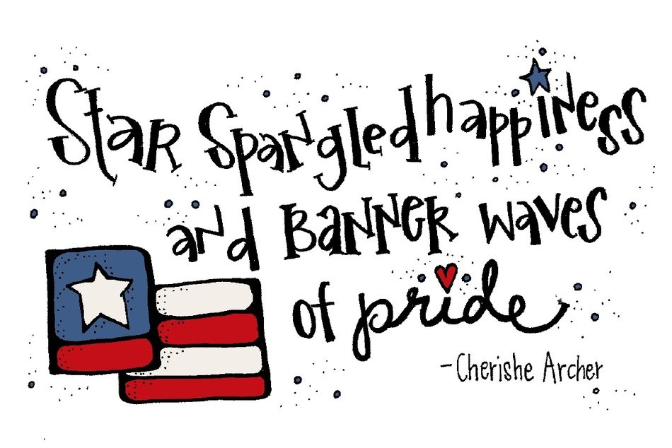quote on american flag background as picture
