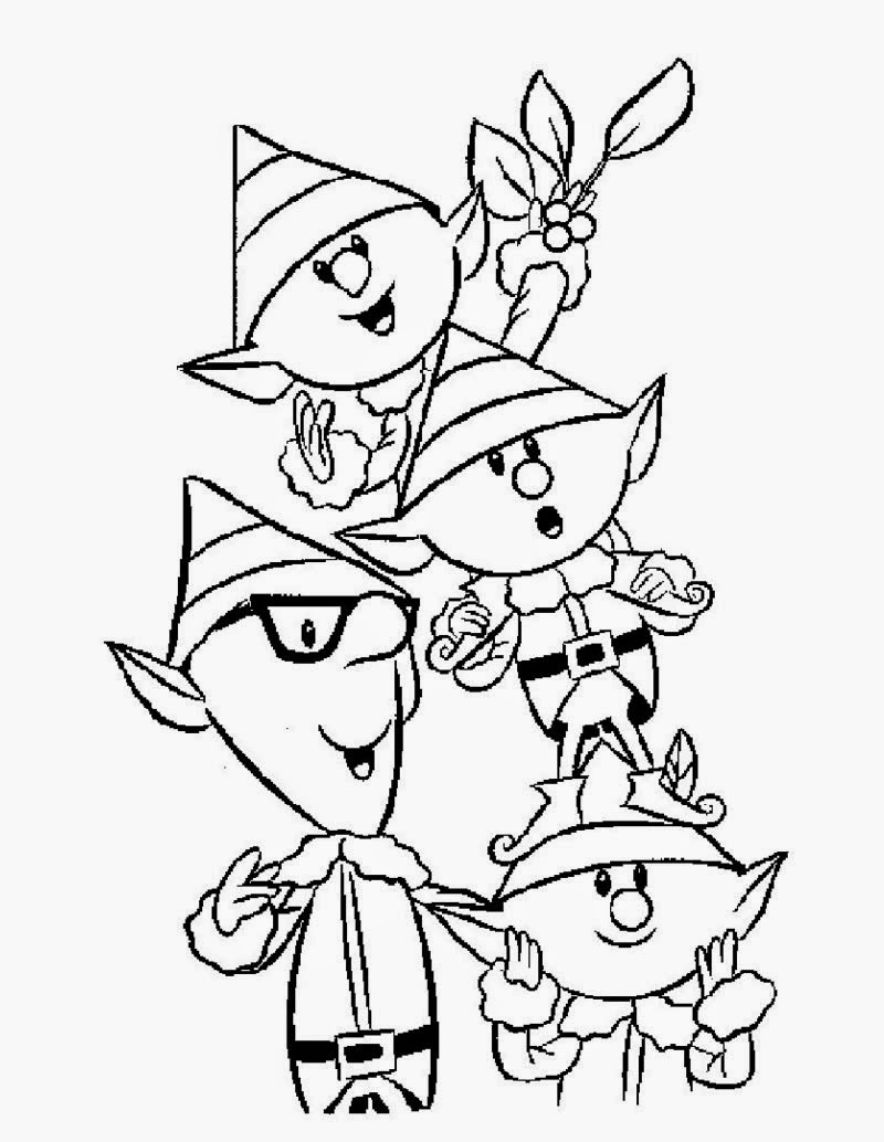 Santa Elf Coloring Pages drawing free image download