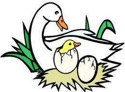 Mother Duck Clip Art drawing