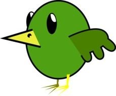 cartoon oval green bird