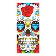 Sugar Skull And Hipster Bright Red Floral Roses Personalised Rack Card