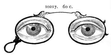 Black and white drawing of the eyes in the eye glasses clipart