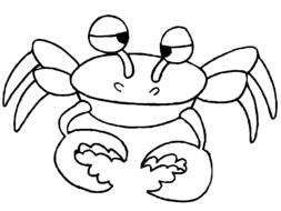 black and white picture of a crab for coloring