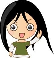 Cute Cartoon Girl Clip Art N7