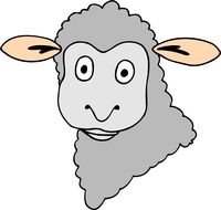 Cartoon Sheep head, Drawing