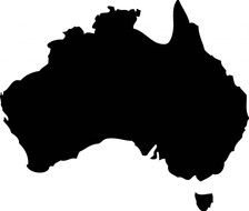 Black And White Australia Map darwing