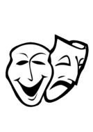 Clip art of Drama Masks Coloring Page