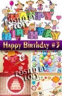 Vector Cards With Happy Birthday Wishes And Greetings Kids