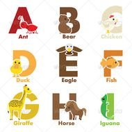 Stock Vector ndash GraphicRiver Alphabet Animals 6413468