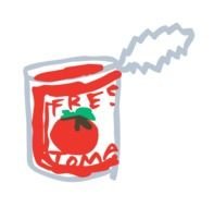 drawn can of tomato paste