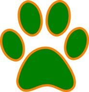 Green Paw Print Clip Art N22