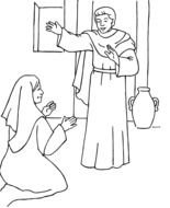Angel Gabriel And Mary Coloring Page