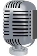 Old time microphone as a clipart