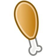 painted fried chicken leg on a white background