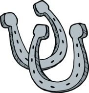 Ä°llustration of Cartoon Horse Shoes