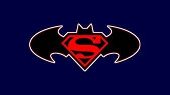 merged symbols of Batman and Superman