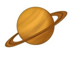 Saturn yellow planet with ring