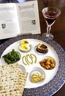 easter meal with a glass of red wine