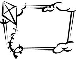 Kite at clouds, page Border