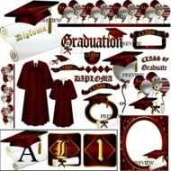 Maroon And Gold Graduation Cap Clip Art