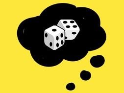 dice for the game drawing