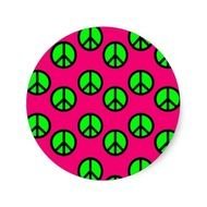 Neon Pink Peace Signs