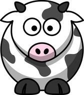 white Cow Cartoon drawing