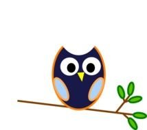 Blue Branch Owl Clip Art
