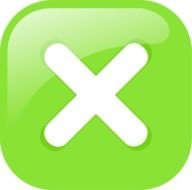 green icon X as an illustration