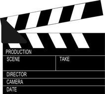 Reel Movie Clapper Board Clip Art N2