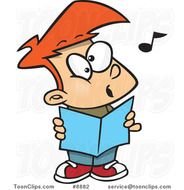 Cartoon Singing Choir Boys