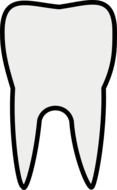 painted white teeth with black border