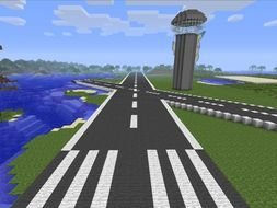 Clip art of Airport Runway in Minecraft