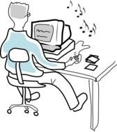 Person working computer Clip Art