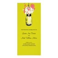 Night Lights Fireflies Mason Jar Wedding Program Rack Card Template
